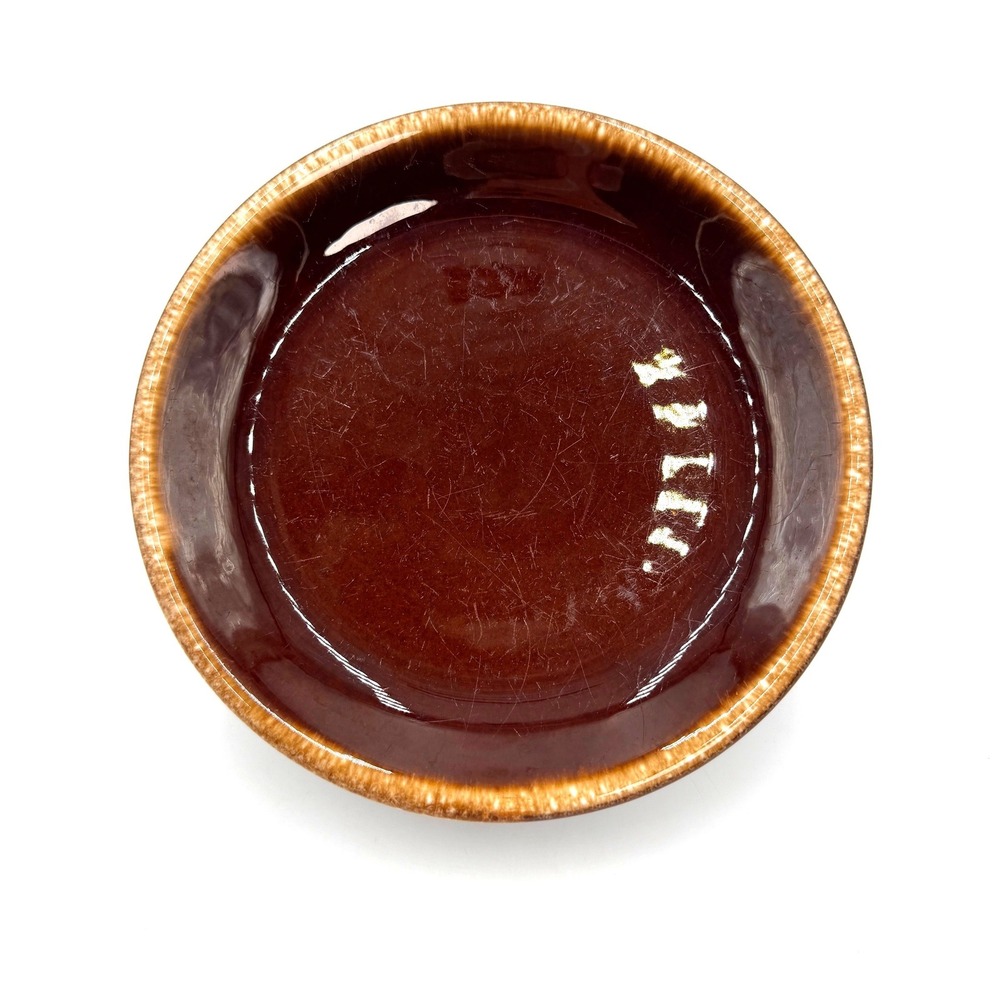 Vintage American Stoneware Pie Plate  Brown Glaze | USA |‎ Mid-Century
